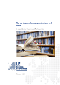 The earnings and employment returns to A levels