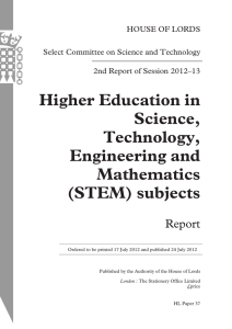Higher Education in Science, Technology, Engineering and