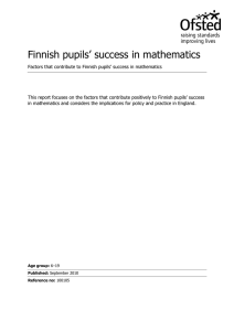 Finnish pupils’ success in mathematics