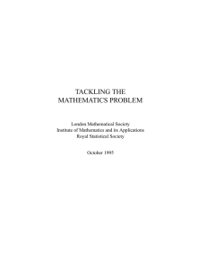 TACKLING THE MATHEMATICS PROBLEM