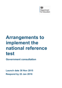 Arrangements to implement the national reference test