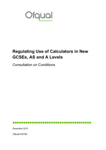 Regulating Use of Calculators in New GCSEs, AS and A Levels 