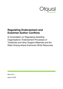 Regulating Endorsement and Examiner-Author Conflicts