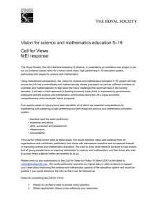 –19 Vision for science and mathematics education 5 Call for Views