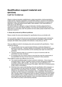 Qualification support material and services Call for Evidence
