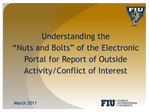 Understanding the “Nuts and Bolts” of the Electronic Activity/Conflict of Interest