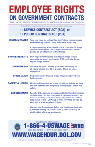 EMPLOYEE RIGHTS ON GOVERNMENT CONTRACTS SERVICE CONTRACT ACT (SCA)  or