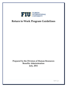 Return to Work Program Guidelines  Benefits Administration