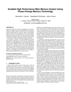 Scalable High Performance Main Memory System Using Phase-Change Memory Technology {mkquresh, viji,