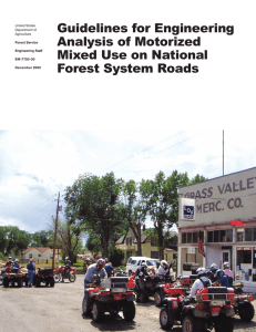 Guidelines for Engineering Analysis of Motorized Mixed Use on National Forest System Roads