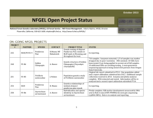 NFGEL Open Project Status ON-GOING NFGEL PROJECTS  October 2013