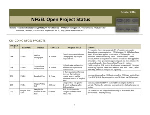 NFGEL Open Project Status ON-GOING NFGEL PROJECTS  October 2014