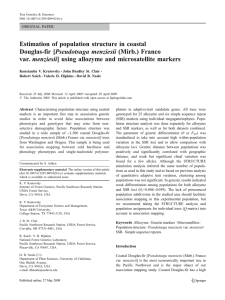 Estimation of population structure in coastal Douglas-fir [Pseudotsuga menziesii (Mirb.) Franco