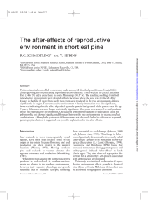 The after-effects of reproductive environment in shortleaf pine R.C. SCHMIDTLING *