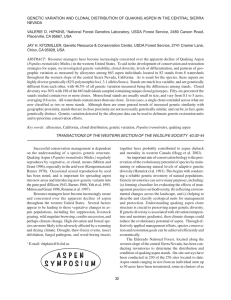 GENETIC VARIATION AND CLONAL DISTRIBUTION OF QUAKING ASPEN IN THE... NEVADA VALERIE D. HIPKINS,