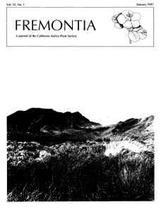 FREMONTIA January 1997 Vol. 25, No. 1