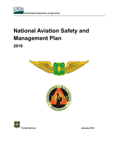 National Aviation Safety and Management Plan 2016 Forest Service