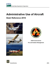 Administrative Use of Aircraft Desk Reference 2016 USDA Forest Service