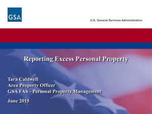 Reporting Excess Personal Property Tara Caldwell Area Property Officer