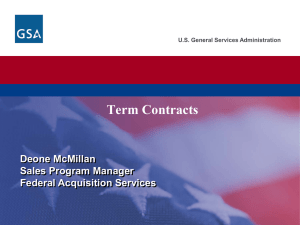Term Contracts  Deone McMillan Sales Program Manager