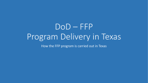 DoD – FFP Program Delivery in Texas