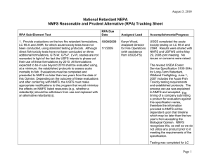 National Retardant NEPA NMFS Reasonable and Prudent Alternative (RPA) Tracking Sheet