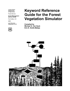 Keyword Reference Guide for the Forest Vegetation Simulator