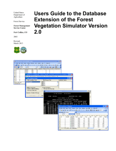 Users Guide to the Database Extension of the Forest Vegetation Simulator Version 2.0