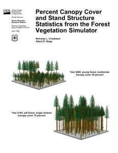 Percent Canopy Cover and Stand Structure Statistics from the Forest Vegetation Simulator