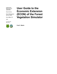 User Guide to the Economic Extension (ECON) of the Forest Vegetation Simulator