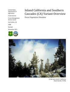 Inland California and Southern Cascades (CA) Variant Overview Forest Vegetation Simulator