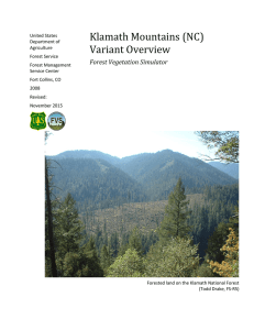 Klamath Mountains (NC) Variant Overview Forest Vegetation Simulator