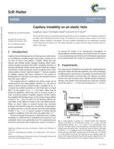 Capillary instability on an elastic helix Sunghwan Jung, Christophe Clanet