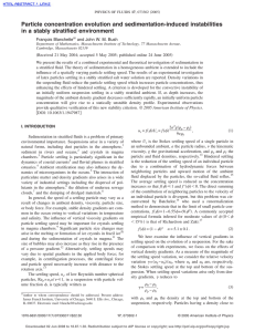 Particle concentration evolution and sedimentation-induced instabilities in a stably stratified environment