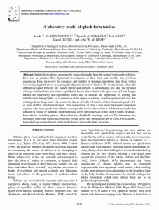 A laboratory model of splash-form tektites Linda T. ELKINS-TANTON, Pascale AUSSILLOUS, José BICO,