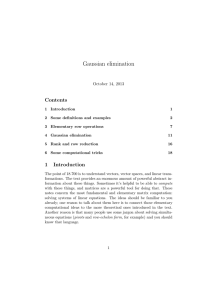Gaussian elimination Contents October 14, 2013