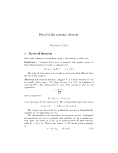 Proof of the spectral theorem 1 Spectral theorem November 5, 2013