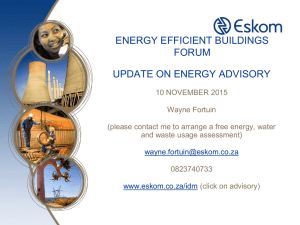 ENERGY EFFICIENT BUILDINGS FORUM UPDATE ON ENERGY ADVISORY