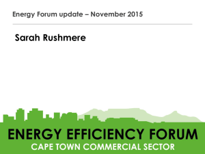 Sarah Rushmere Energy Forum update – November 2015