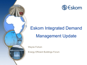Eskom Integrated Demand Management Update  Wayne Fortuin