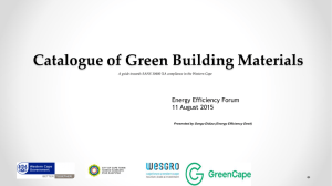 Catalogue of Green Building Materials Energy Efficiency Forum 11 August 2015