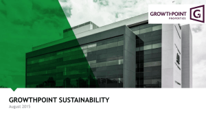 GROWTHPOINT SUSTAINABILITY  August 2015 TRAILBLAZERS IN BUILDING PERFORMANCE