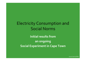 Electricity Consumption and   Social Norms Initial results from 