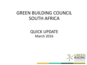 GREEN BUILDING COUNCIL SOUTH AFRICA QUICK UPDATE