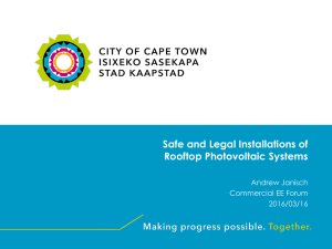 Safe and Legal Installations of Rooftop Photovoltaic Systems Andrew Janisch Commercial EE Forum