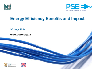 Energy Efficiency Benefits and Impact  30 July 2014 www.psee.org.za
