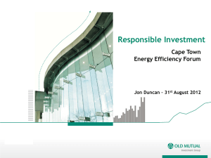 Responsible Investment Cape Town Energy Efficiency Forum Jon Duncan – 31