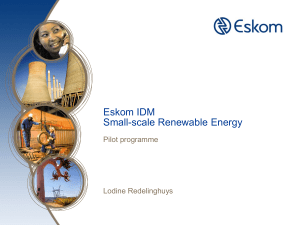 Eskom IDM Small-scale Renewable Energy Pilot programme