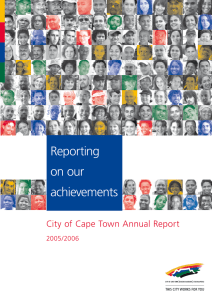 Reporting on our achievements City of Cape Town Annual Report