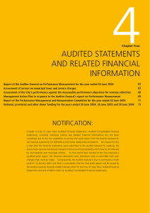 AUDITED STATEMENTS AND RELATED FINANCIAL INFORMATION Chapter Four